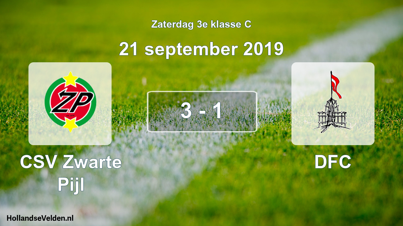 Total number of matches played: CSV Zwarte Pijl - DFC 3 - 1 (21 September 2019)