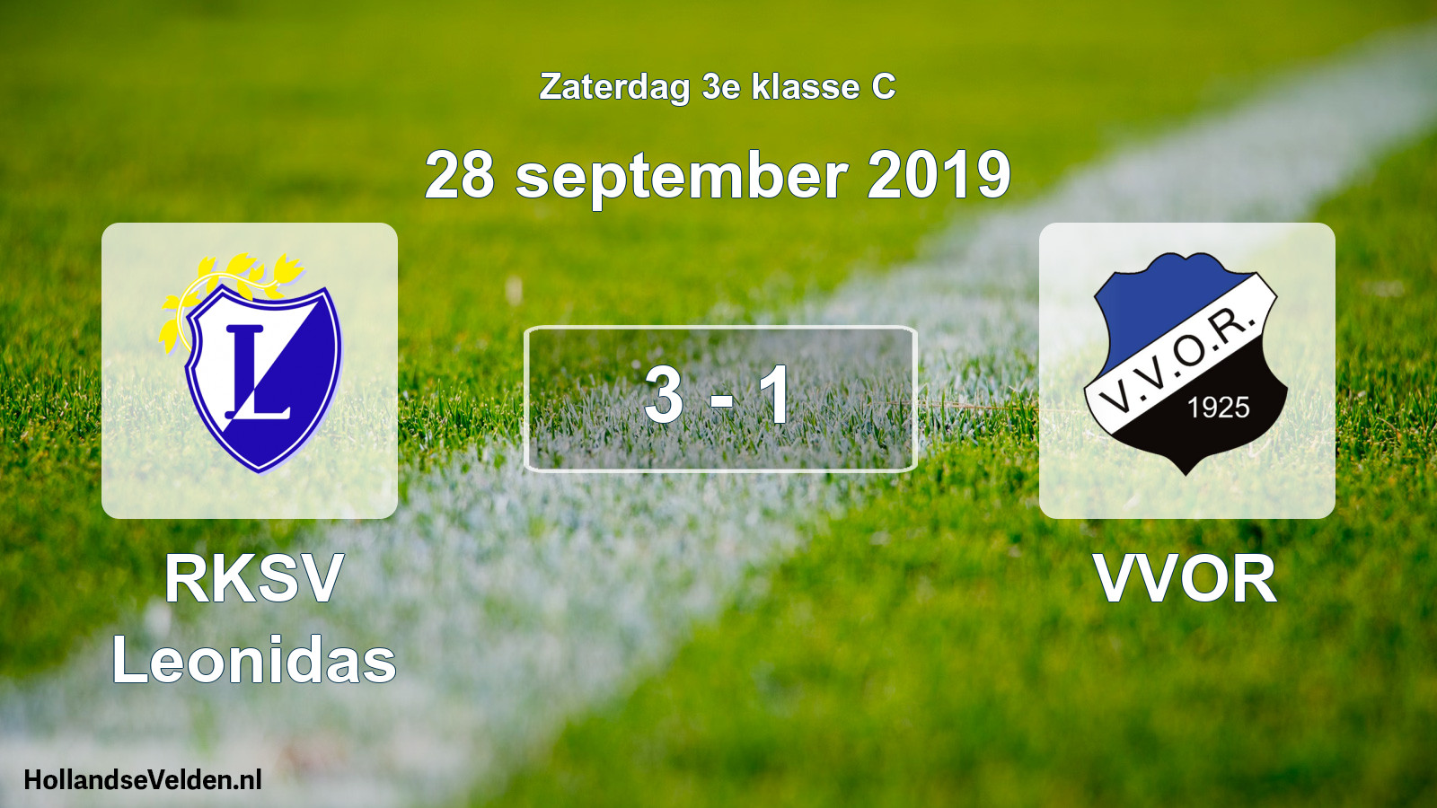 Total number of matches played: RKSV Leonidas - VVOR 3 - 1 (28 September 2019)