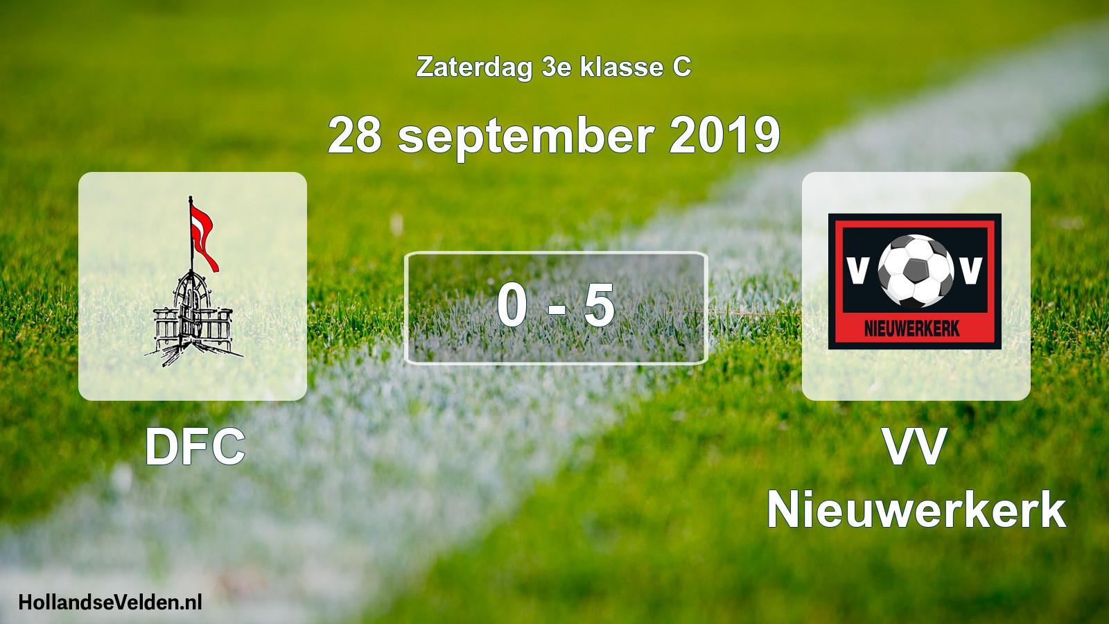 Total number of matches played: DFC - VV Nieuwerkerk 0 - 5 (28 September 2019)