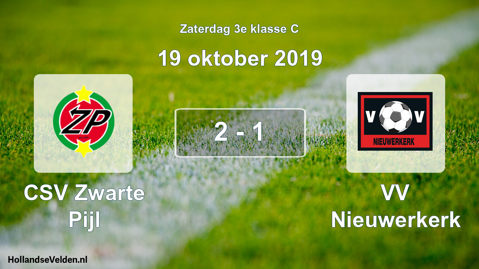 Total number of matches played: CSV Zwarte Pijl - VV Nieuwerkerk 2 - 1 (19 October 2019)