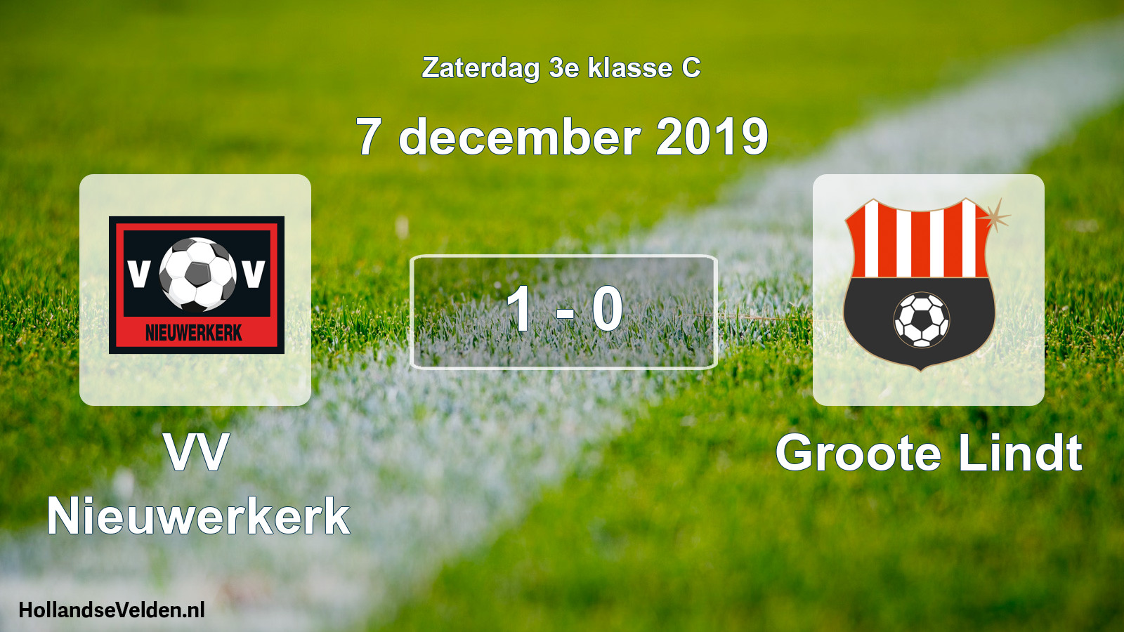 Total number of matches played: VV Nieuwerkerk - Groote Lindt 1 - 0 (7 December 2019)