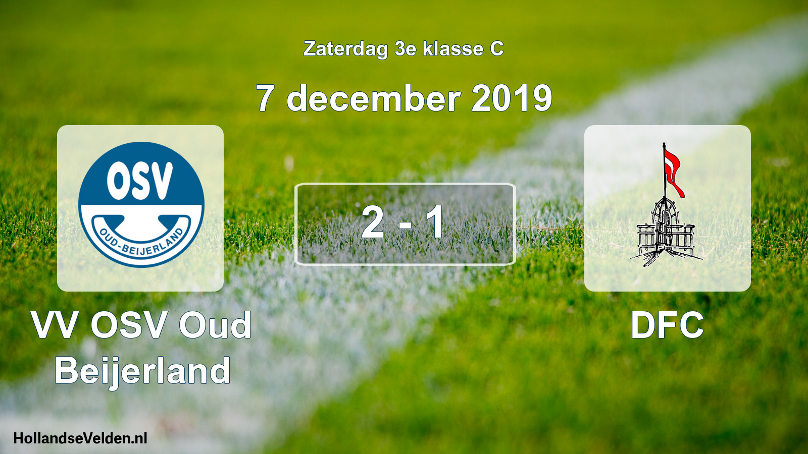 Total number of matches played: VV OSV Oud Beijerland - DFC 2 - 1 (7 December 2019)
