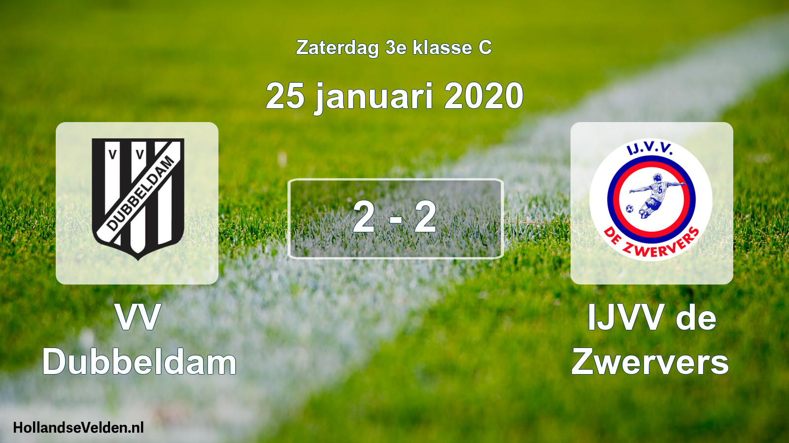 Total number of matches played: VV Dubbeldam - IJVV de Zwervers 2 - 2 (25 January 2020)