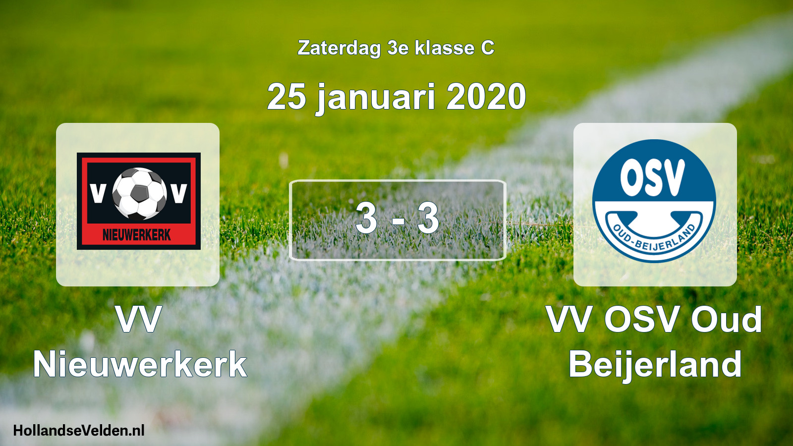 Total number of matches played: VV Nieuwerkerk - VV OSV Oud Beijerland 3 - 3 (25 January 2020)