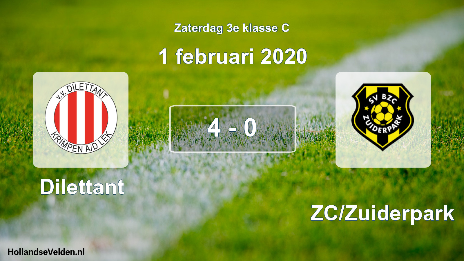 Total number of matches played: Dilettant - BZC/Zuiderpark 4 - 0 (1 February 2020)