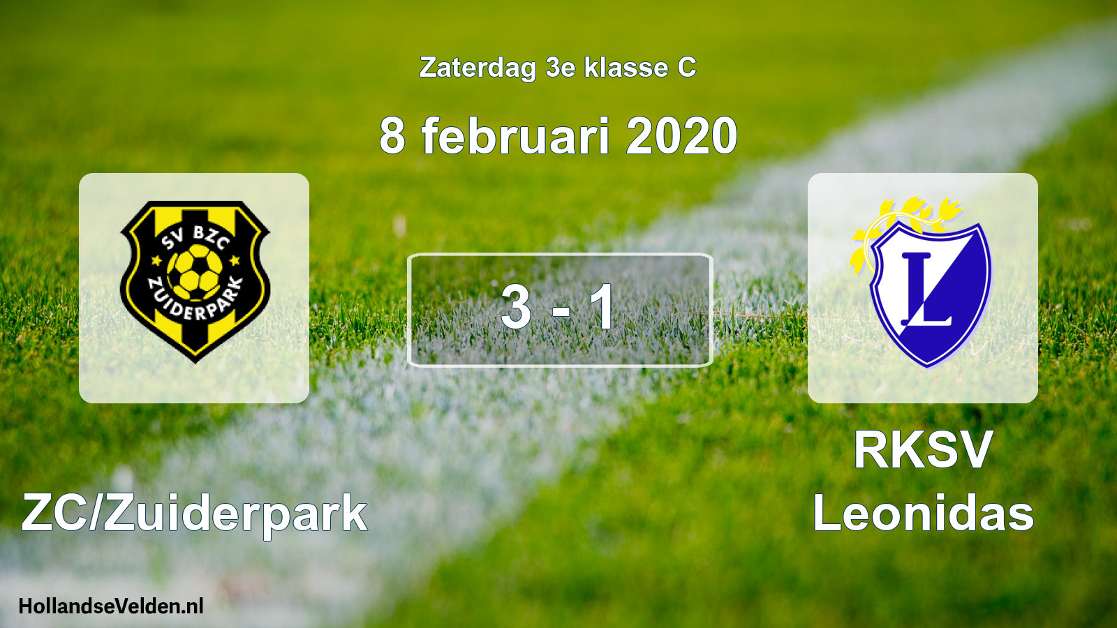 Total number of matches played: BZC/Zuiderpark - RKSV Leonidas 3 - 1 (8 February 2020)
