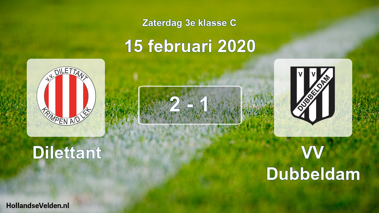 Total number of matches played: Dilettant - VV Dubbeldam 2 - 1 (15 February 2020)