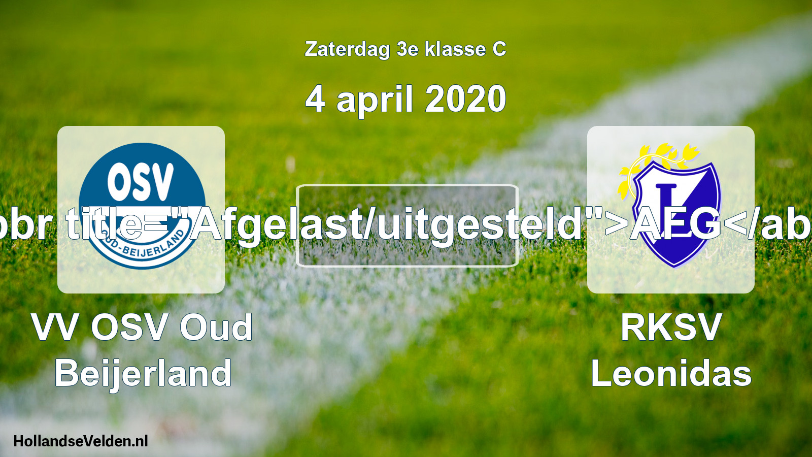 Scheduled Match: VV OSV Oud Beijerland - RKSV Leonidas (4 April 2020)