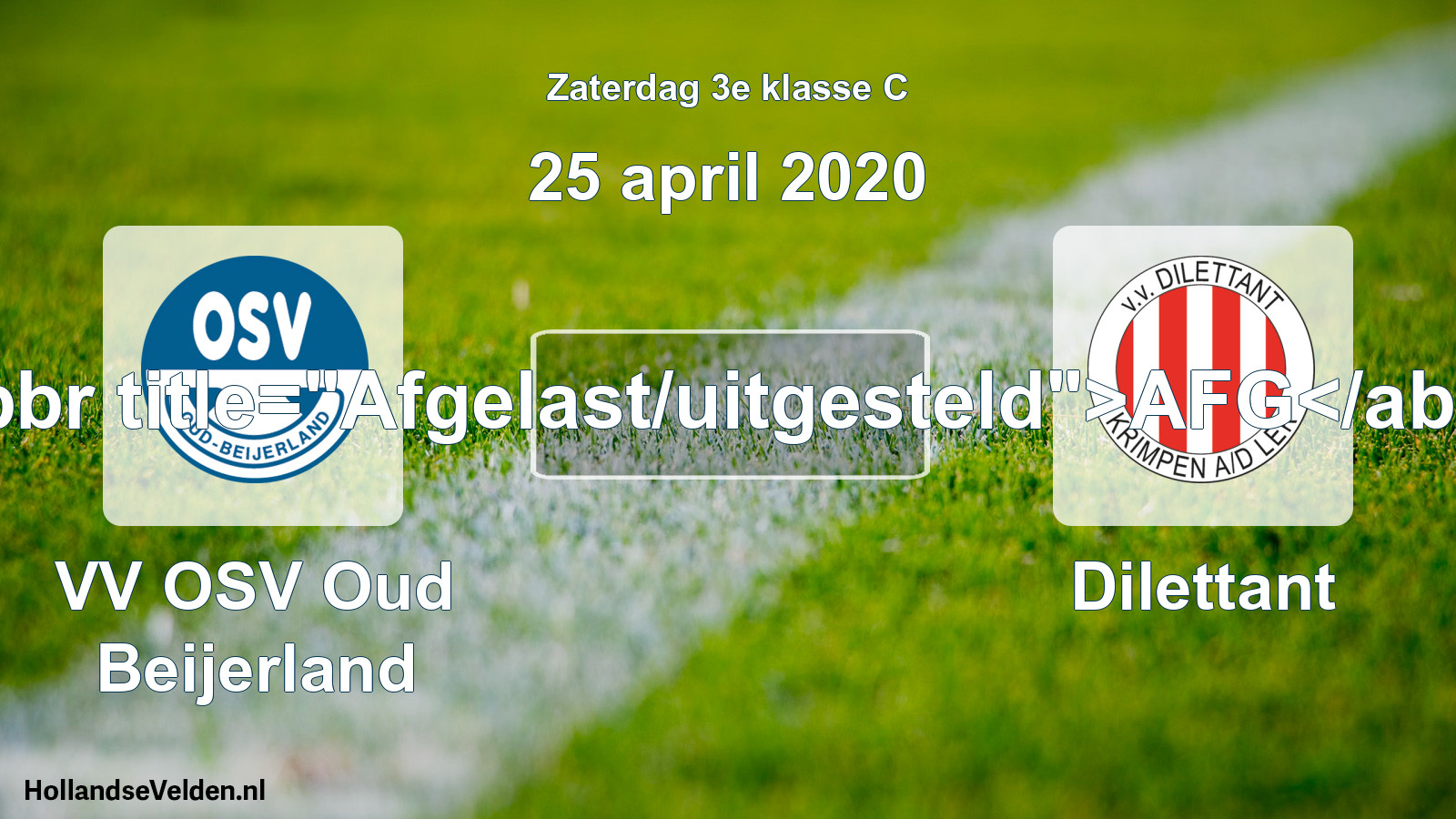 Scheduled Match: VV OSV Oud Beijerland - Dilettant (25 April 2020)