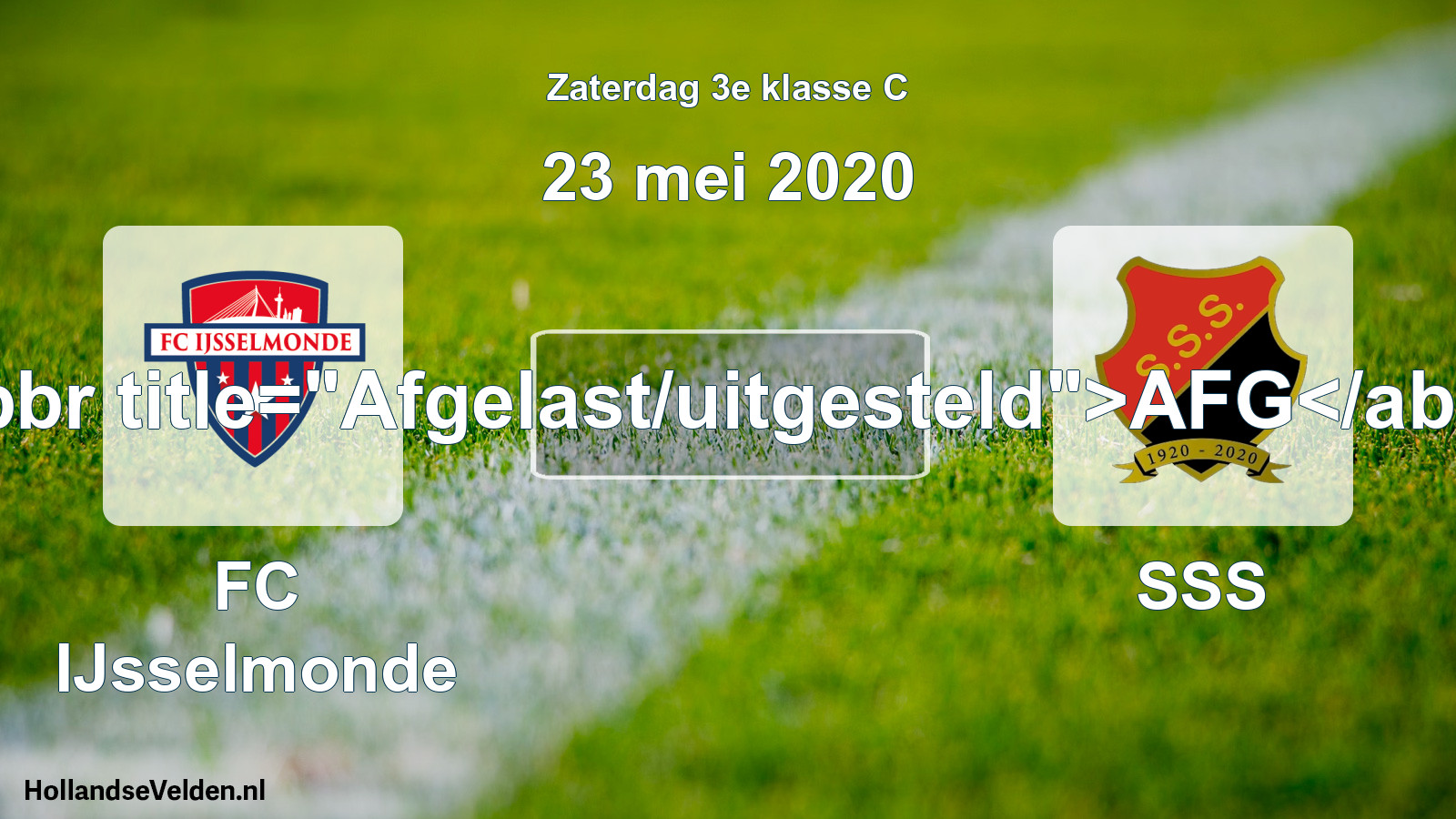 Scheduled Match: FC IJsselmonde - SSS (23 May 2020)