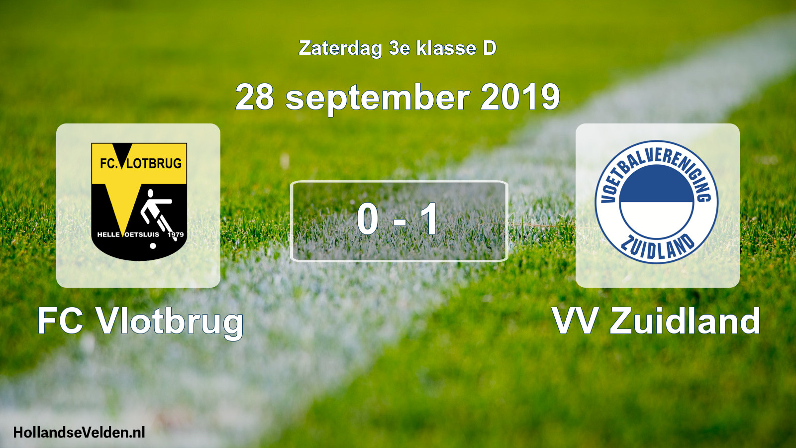 Total number of matches played: FC Vlotbrug - VV Zuidland 0 - 1 (28 September 2019)