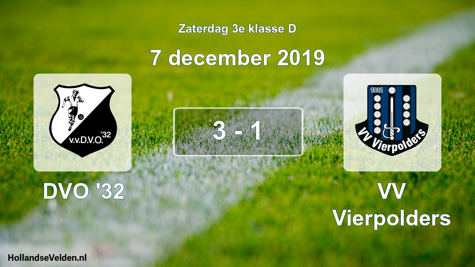 Total number of matches played: DVO '32 - VV Vierpolders 3 - 1 (7 December 2019)
