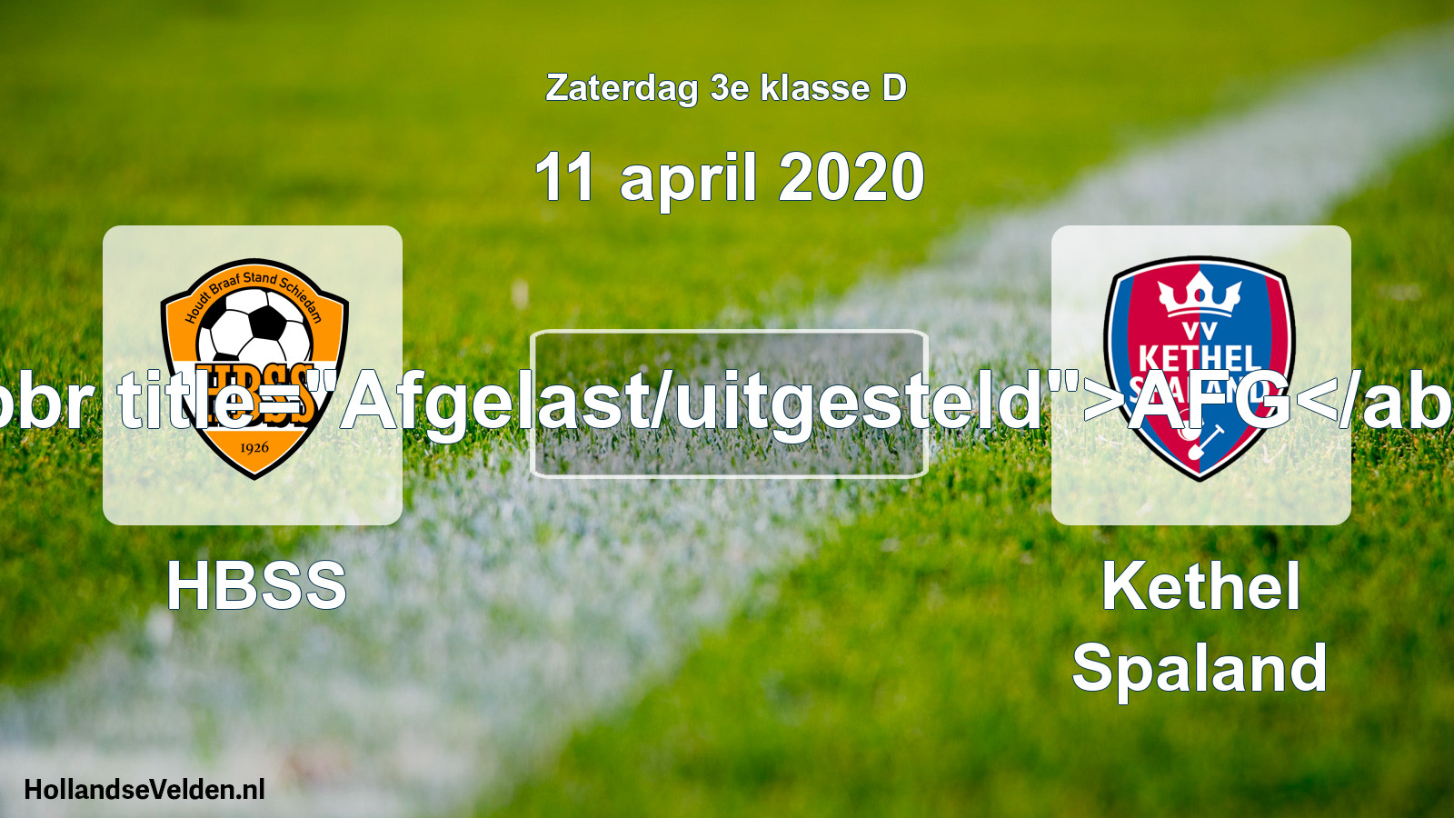 Scheduled Match: HBSS - Kethel Spaland (11 April 2020)