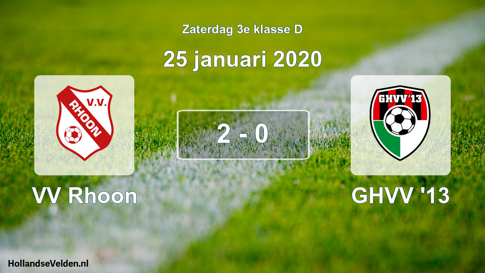 Total number of matches played: VV Rhoon - GHVV '13 2 - 0 (25 January 2020)