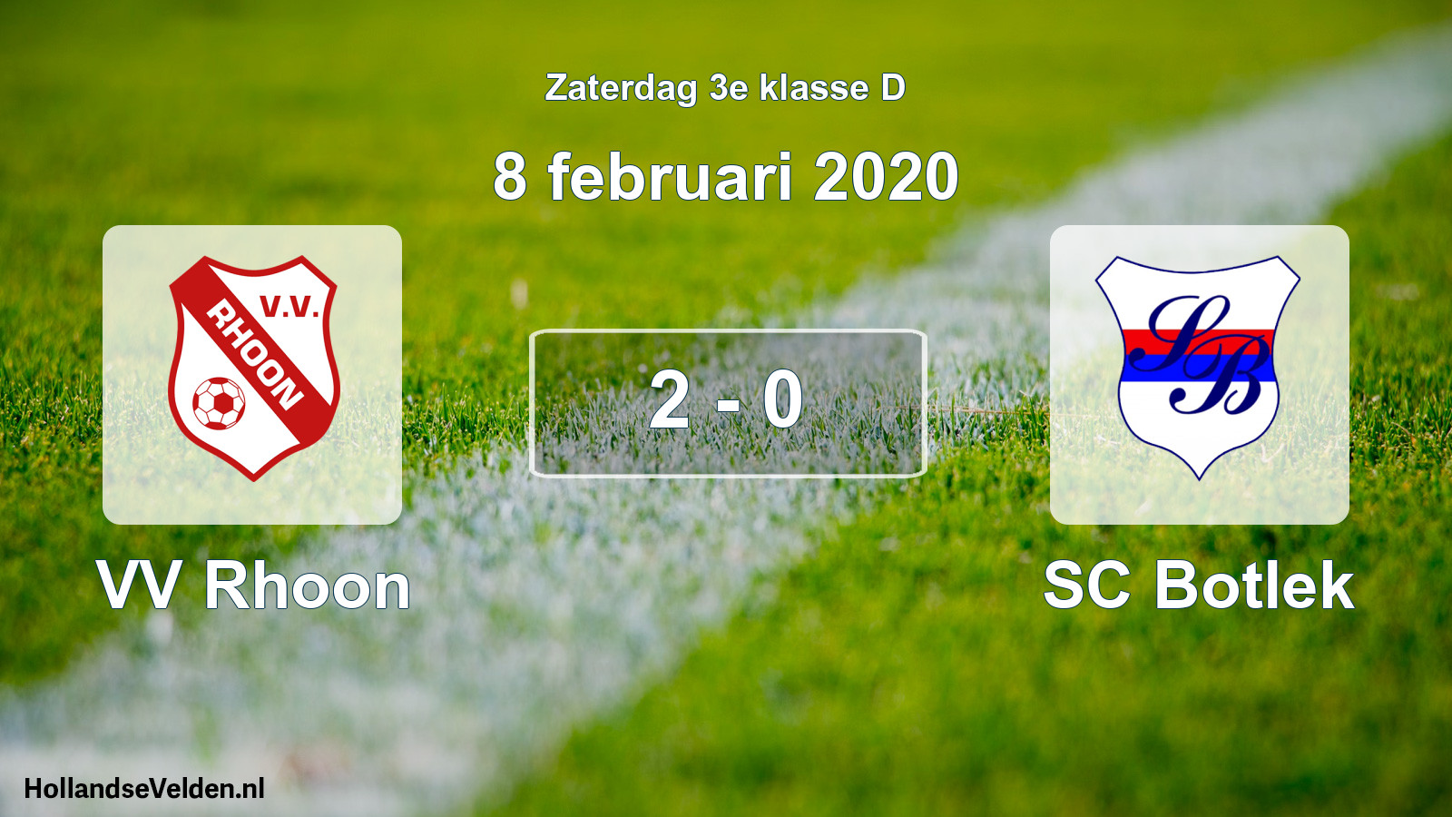 Total number of matches played: VV Rhoon - SC Botlek 2 - 0 (8 February 2020)