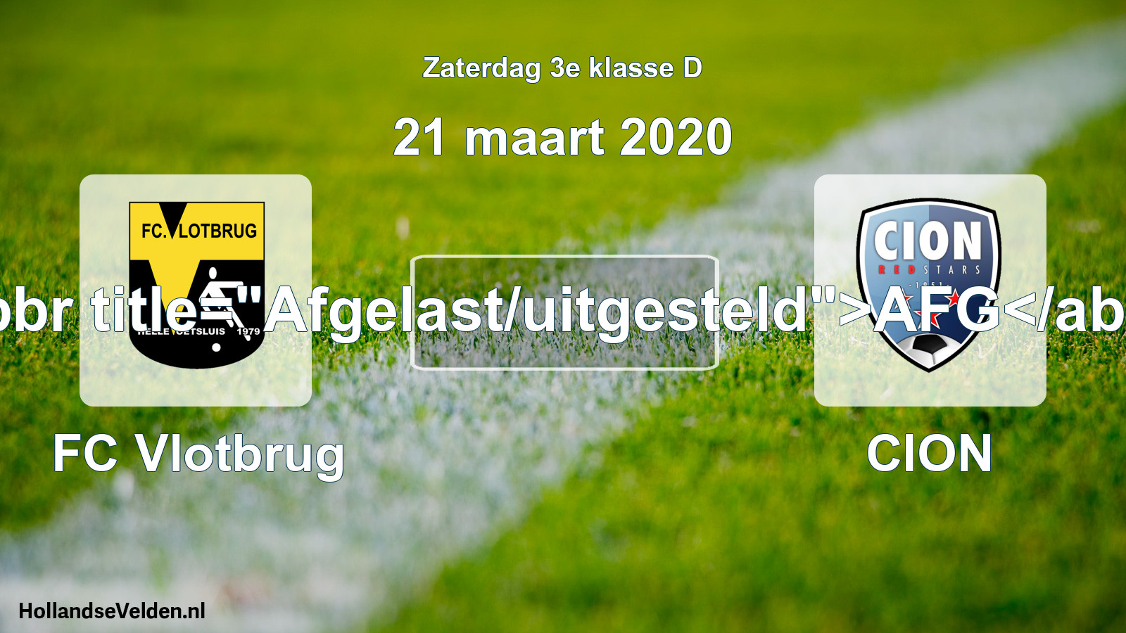 Scheduled Match: FC Vlotbrug - CION (21 March 2020)