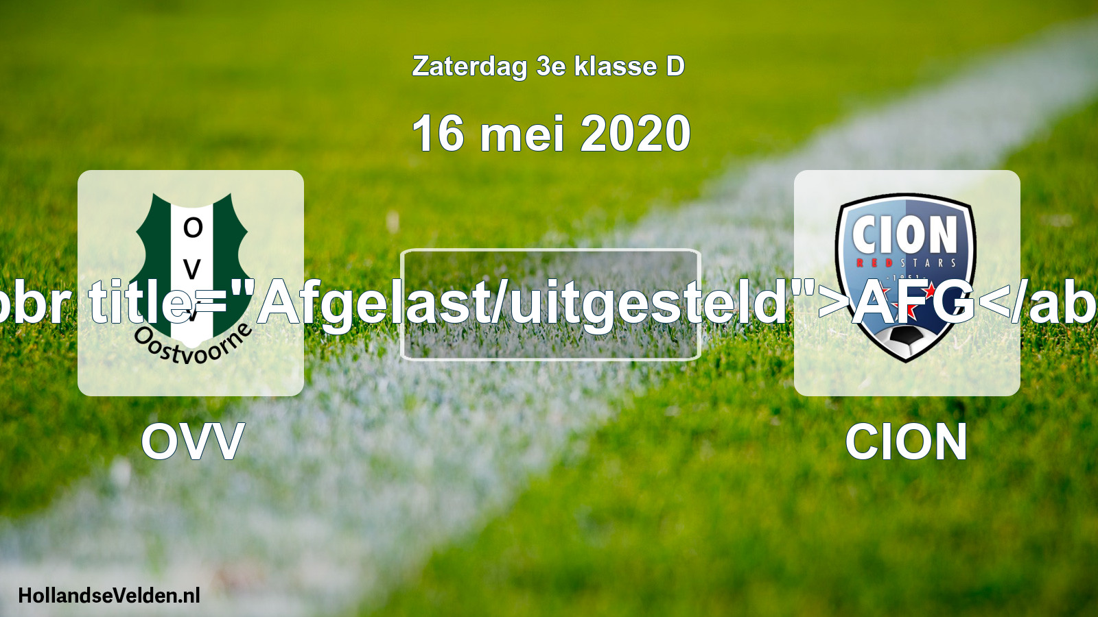 Scheduled Match: OVV - CION (16 May 2020)