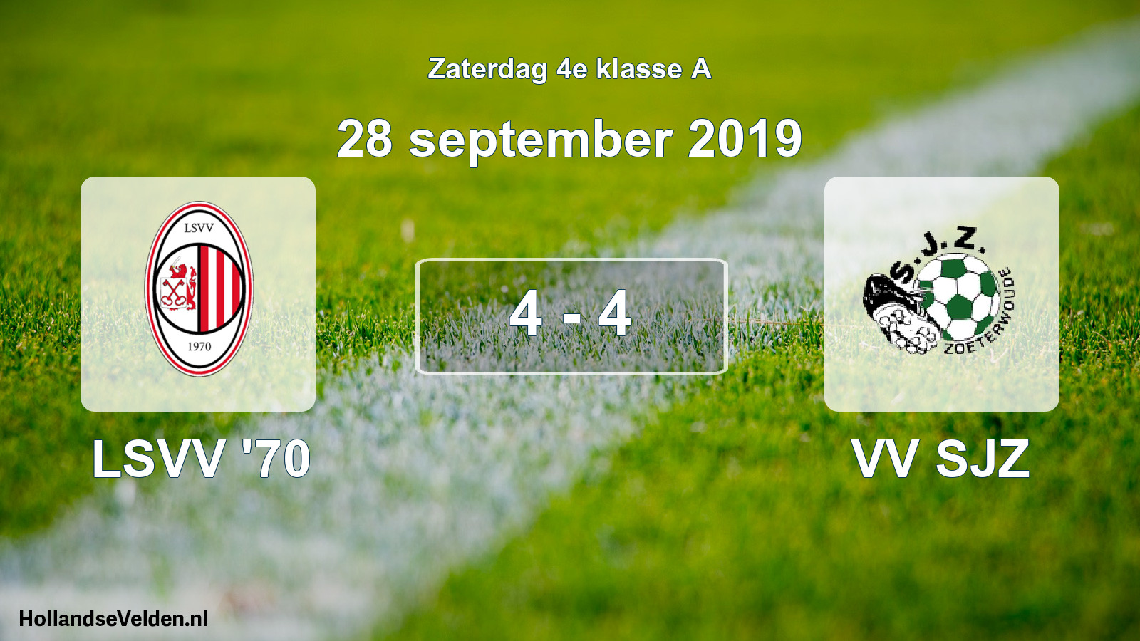 Total number of matches played: LSVV '70 - VV SJZ 4 - 4 (28 September 2019)