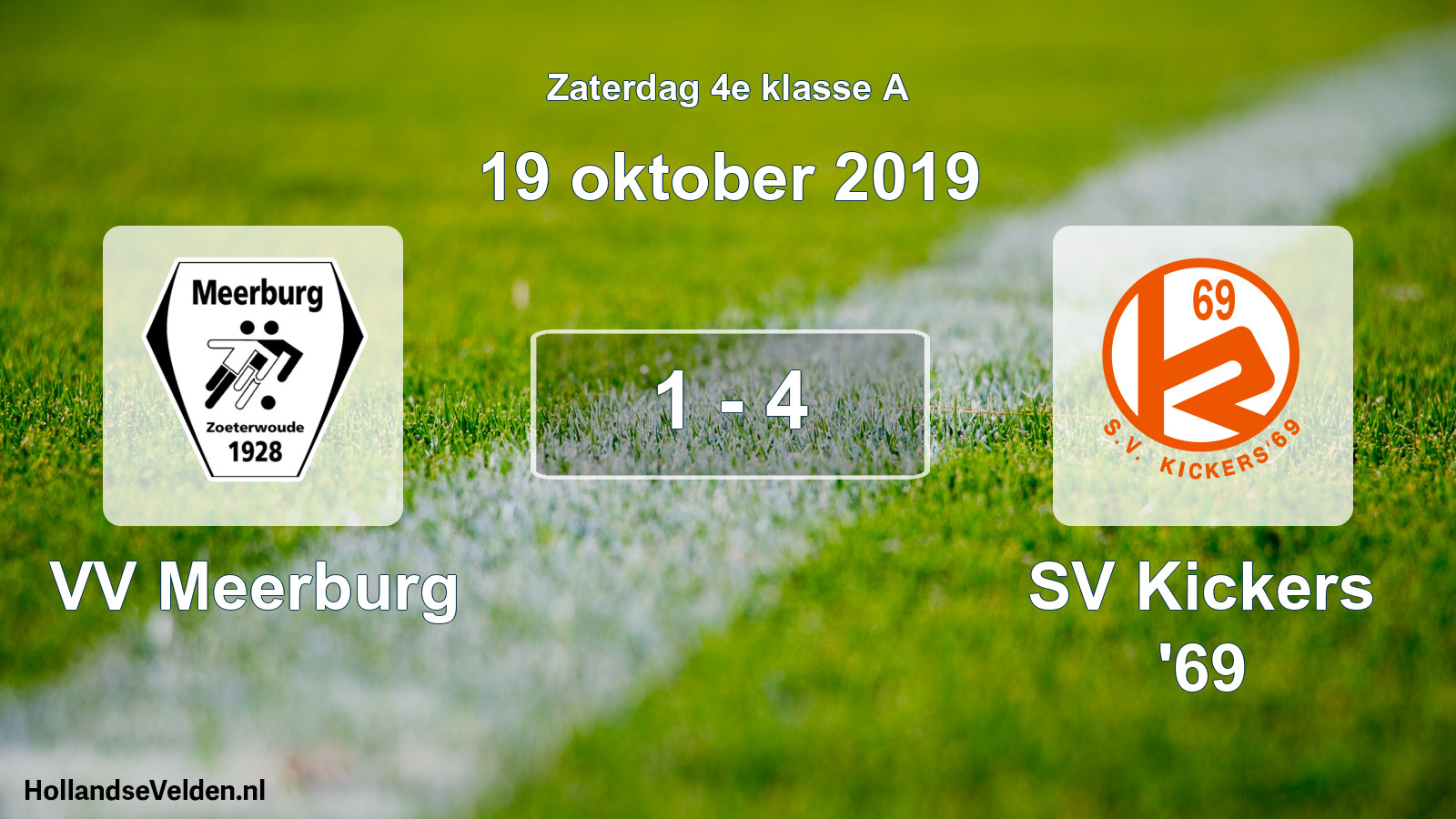 Total number of matches played: VV Meerburg - SV Kickers '69 1 - 4 (19 October 2019)