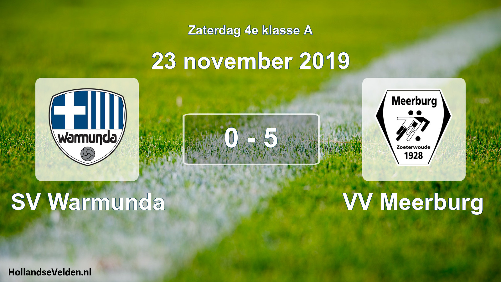 Total number of matches played: SV Warmunda - VV Meerburg 0 - 5 (23 November 2019)