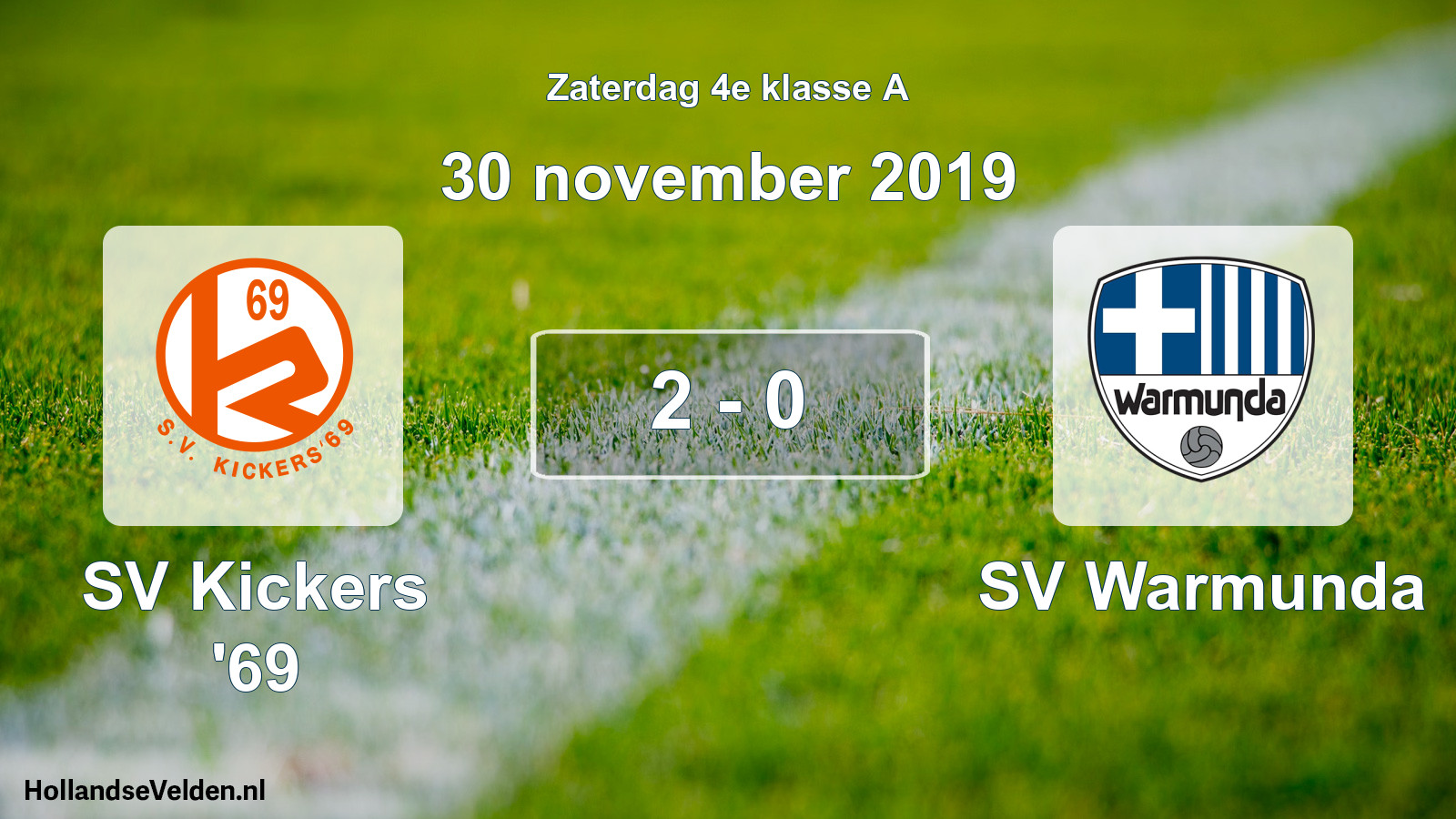 Total number of matches played: SV Kickers '69 - SV Warmunda 2 - 0 (30 November 2019)