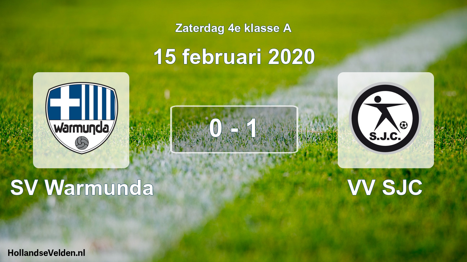 Total number of matches played: SV Warmunda - VV SJC 0 - 1 (15 February 2020)