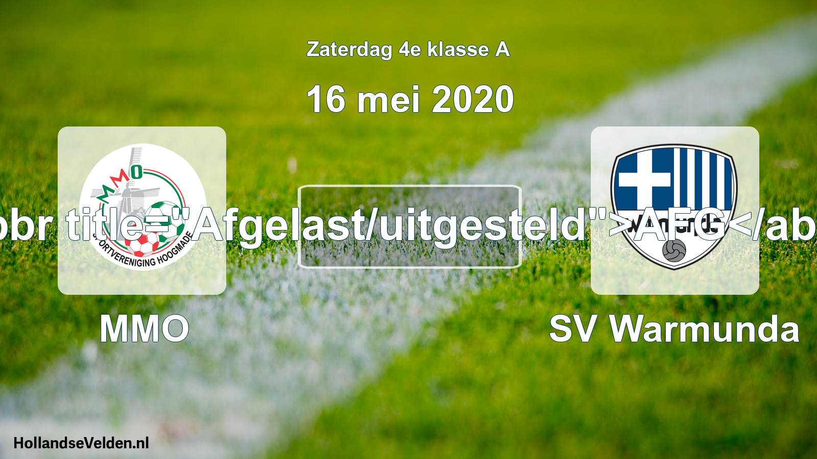 Scheduled Match: MMO - SV Warmunda (16 May 2020)