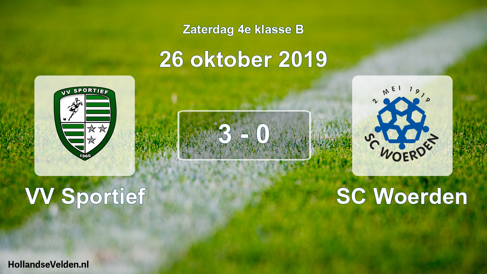 Total number of matches played: VV Sportief - SC Woerden 3 - 0 (26 October 2019)