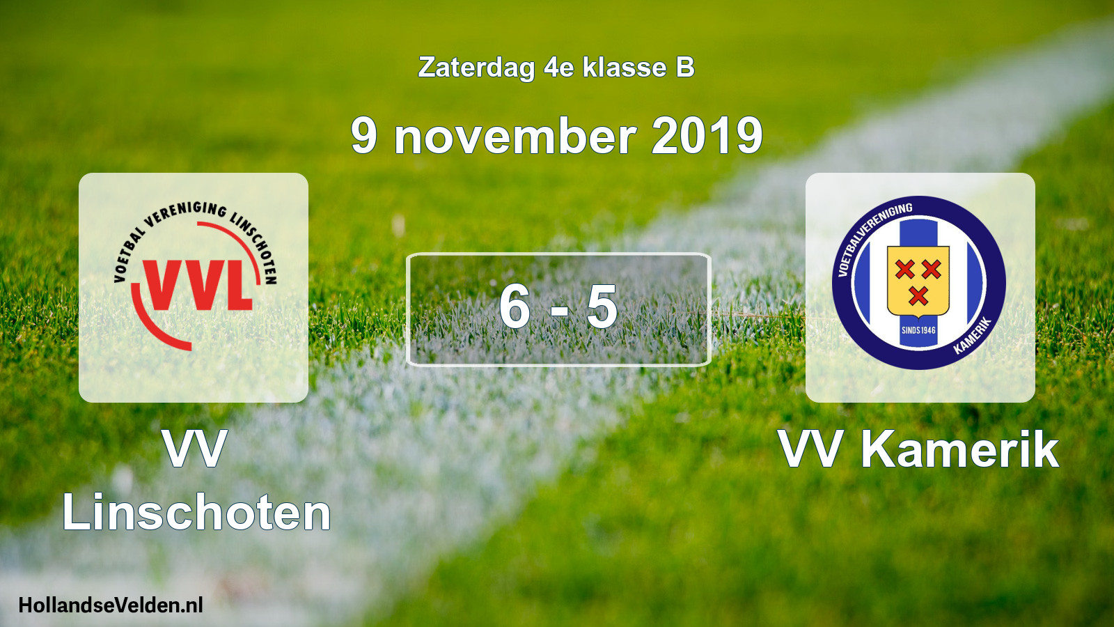 Total number of matches played: VV Linschoten - VV Kamerik 6 - 5 (9 November 2019)