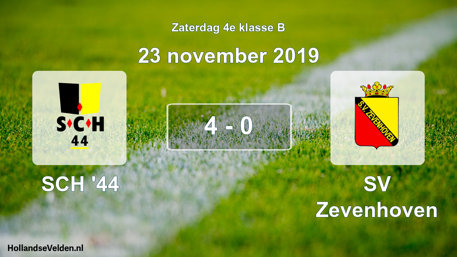 Total number of matches played: SCH '44 - SV Zevenhoven 4 - 0 (23 November 2019)
