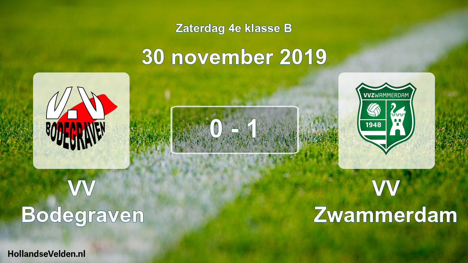 Total number of matches played: VV Bodegraven - VV Zwammerdam 0 - 1 (30 November 2019)