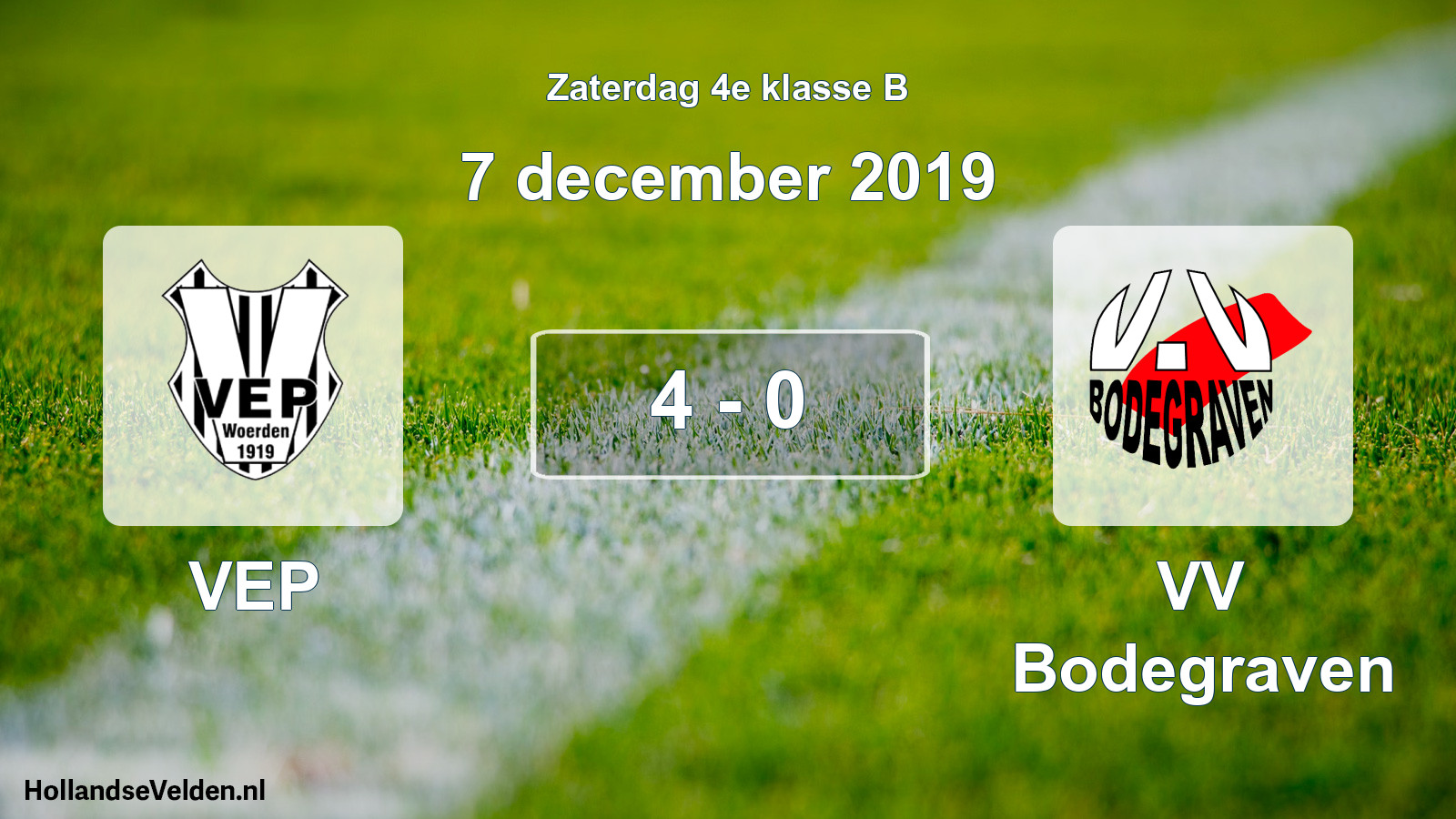 Total number of matches played: VEP - VV Bodegraven 4 - 0 (7 December 2019)