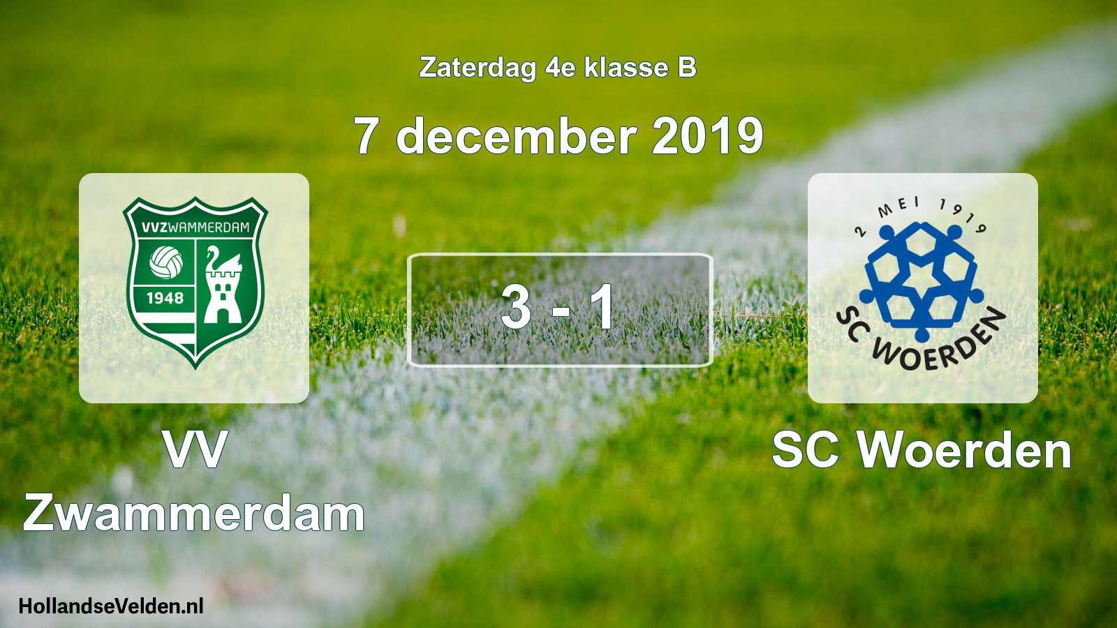 Total number of matches played: VV Zwammerdam - SC Woerden 3 - 1 (7 December 2019)