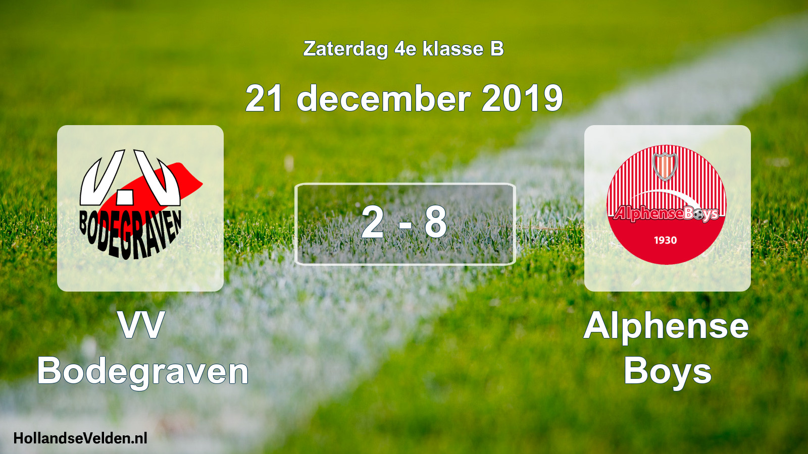 Total number of matches played: VV Bodegraven - Alphense Boys 2 - 8 (21 December 2019)