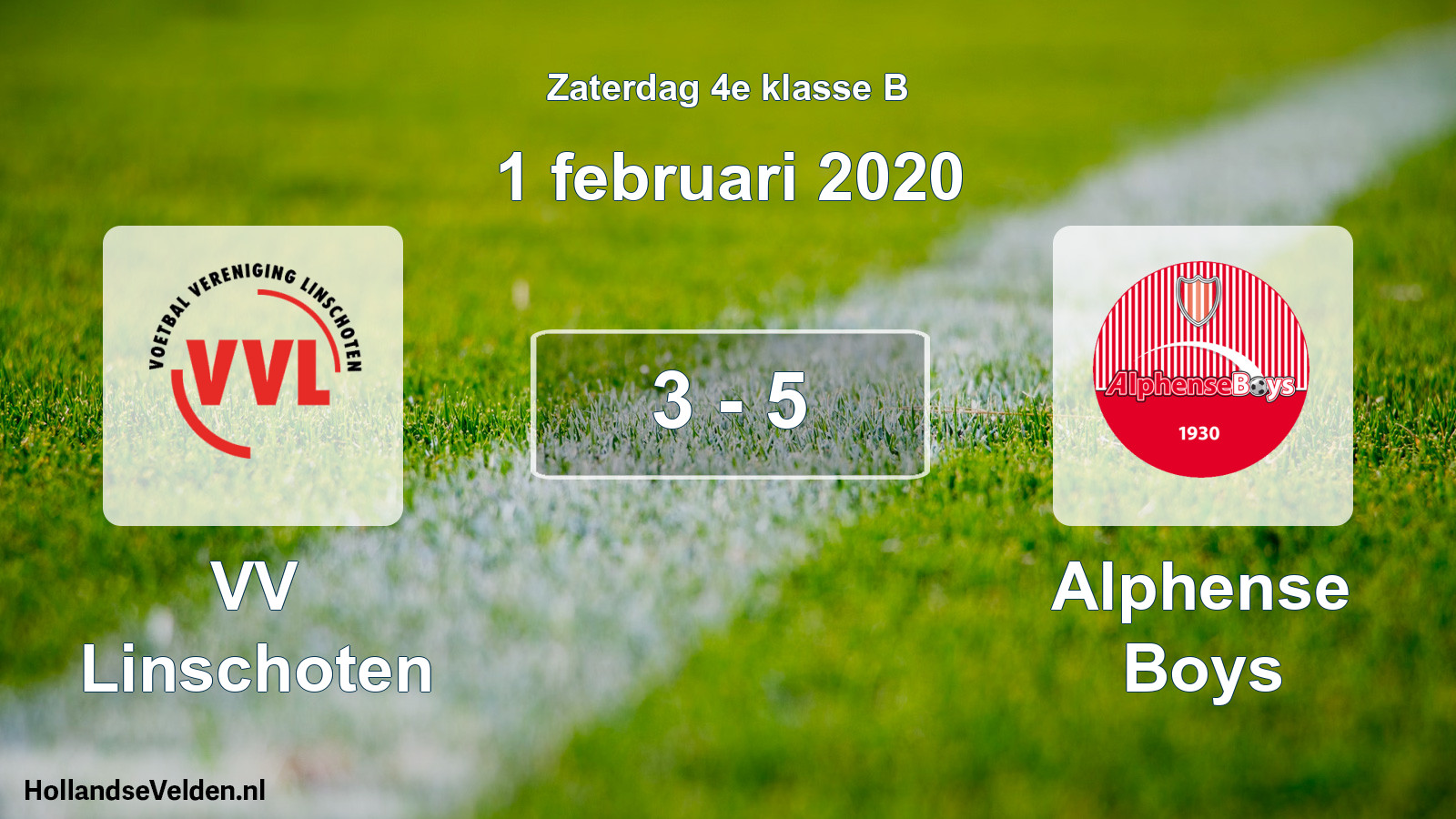 Total number of matches played: VV Linschoten - Alphense Boys 3 - 5 (1 February 2020)