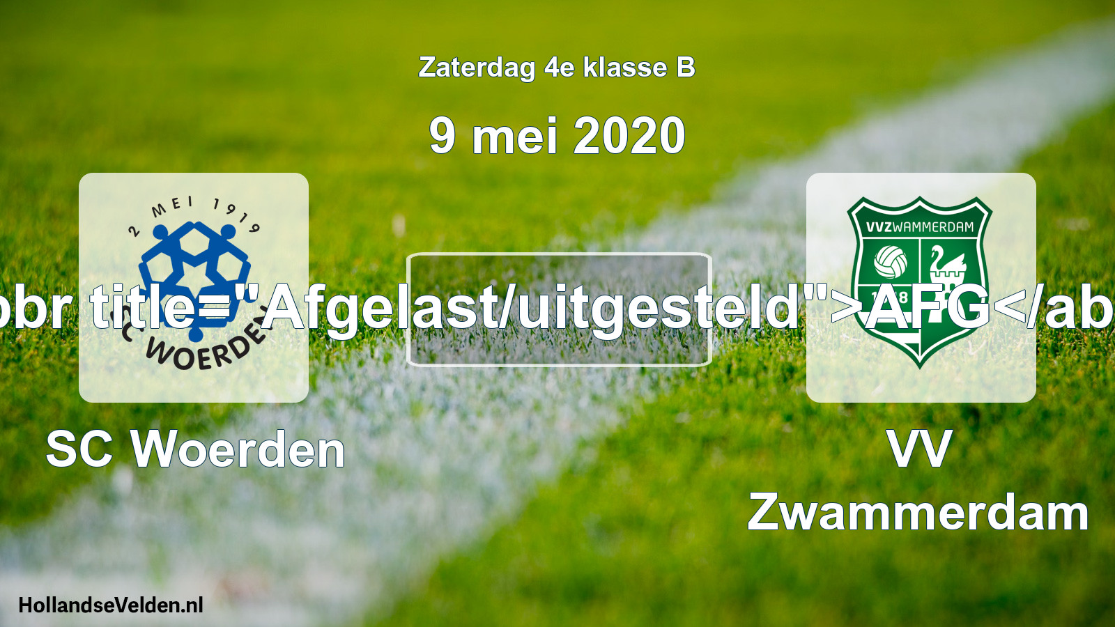 Scheduled Match: SC Woerden - VV Zwammerdam (9 May 2020)