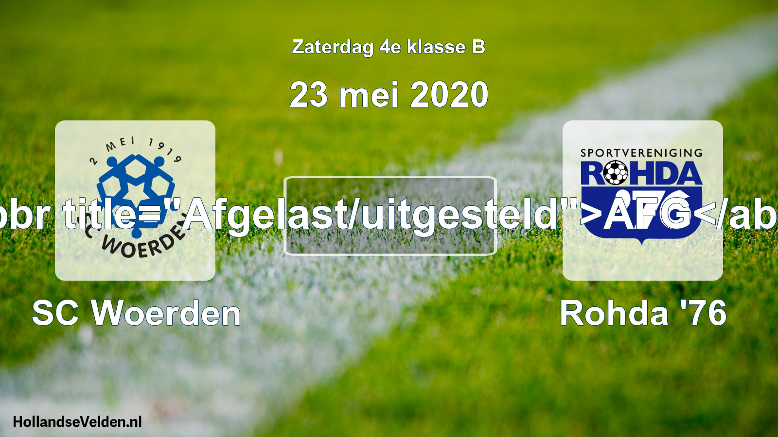 Scheduled Match: SC Woerden - Rohda '76 (23 May 2020)