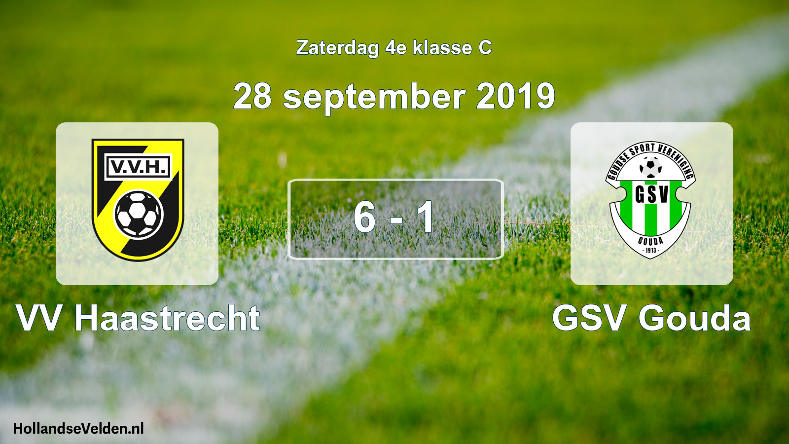 Total number of matches played: VV Haastrecht - GSV Gouda 6 - 1 (28 September 2019)
