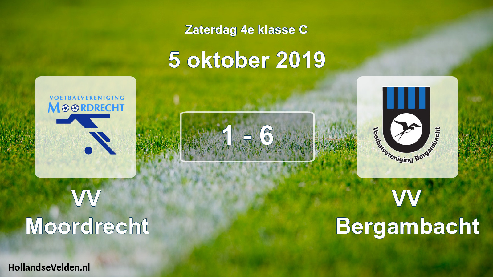 Total number of matches played: VV Moordrecht - VV Bergambacht 1 - 6 (5 October 2019)