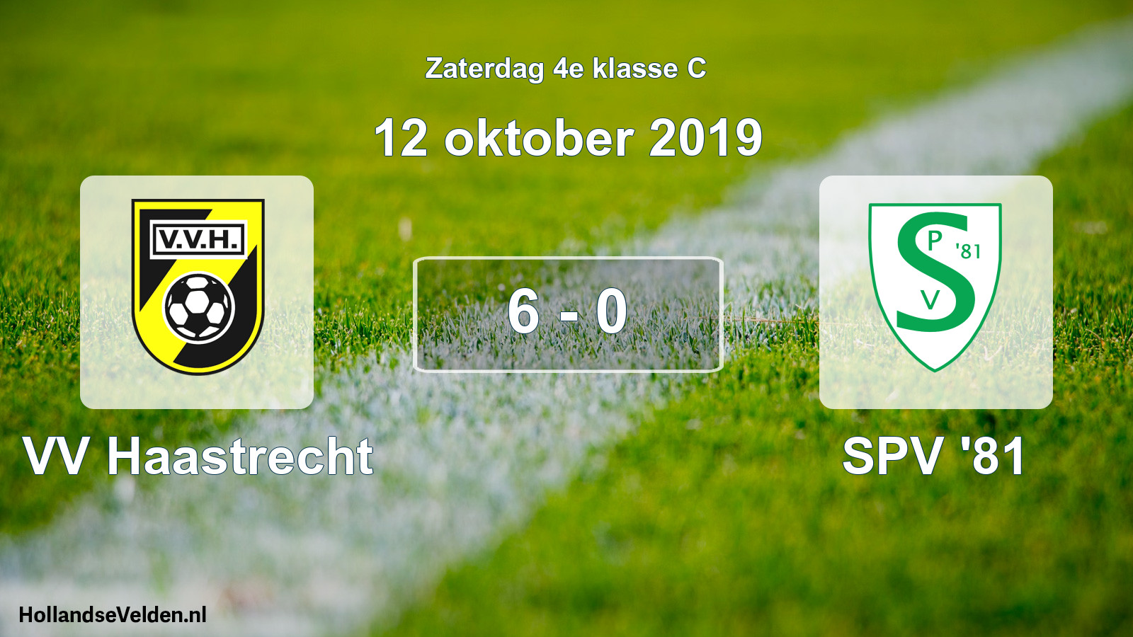 Total number of matches played: VV Haastrecht - SPV '81 6 - 0 (12 October 2019)
