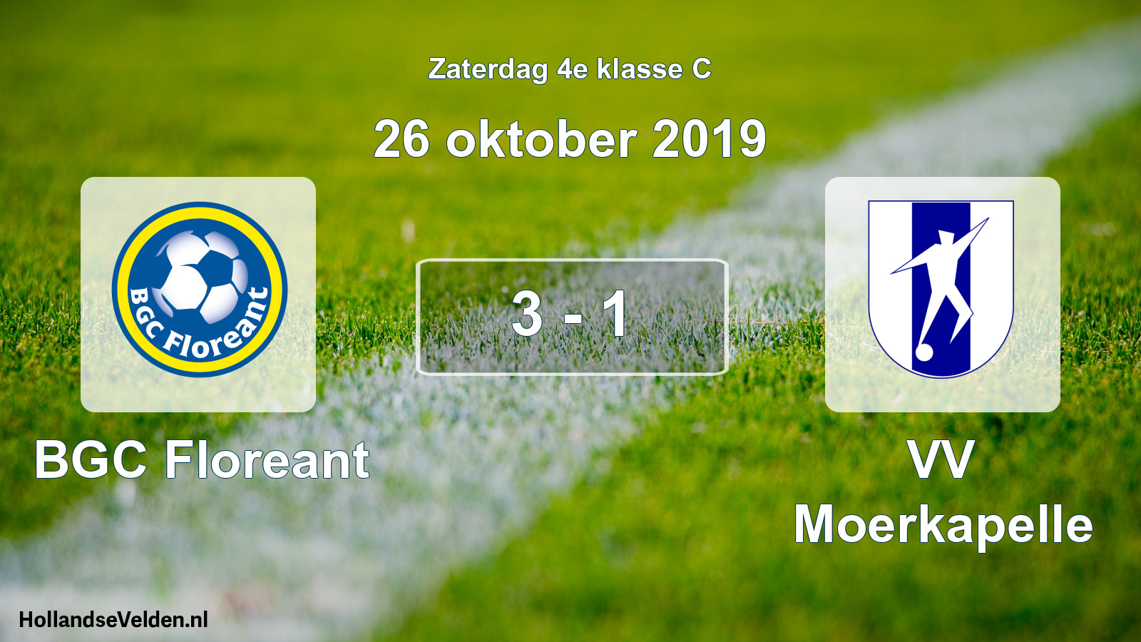 Total number of matches played: BGC Floreant - VV Moerkapelle 3 - 1 (26 October 2019)