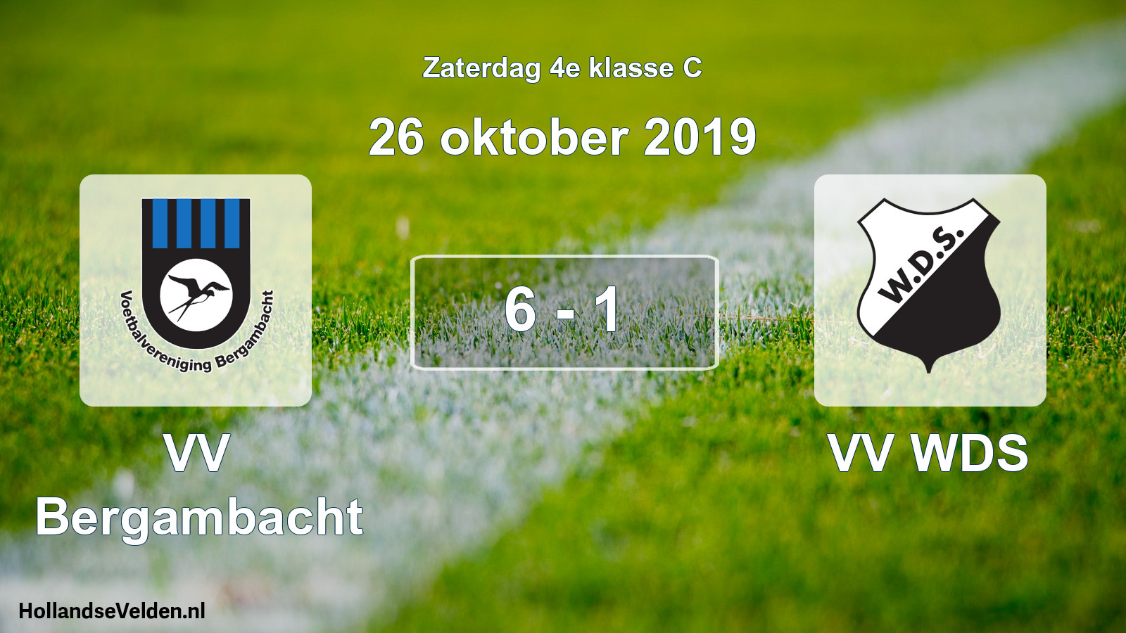 Total number of matches played: VV Bergambacht - VV WDS 6 - 1 (26 October 2019)