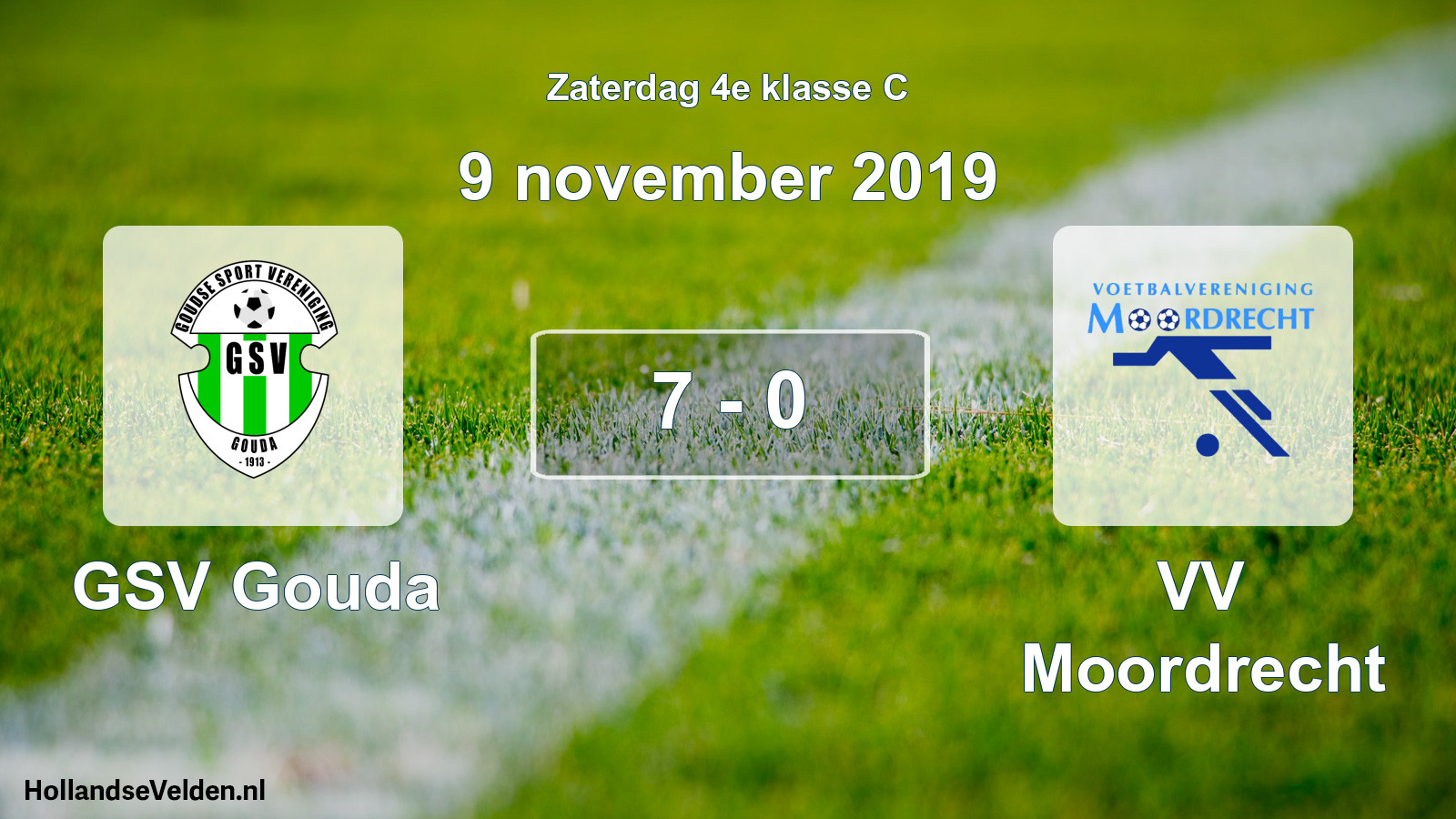 Total number of matches played: GSV Gouda - VV Moordrecht 7 - 0 (9 November 2019)