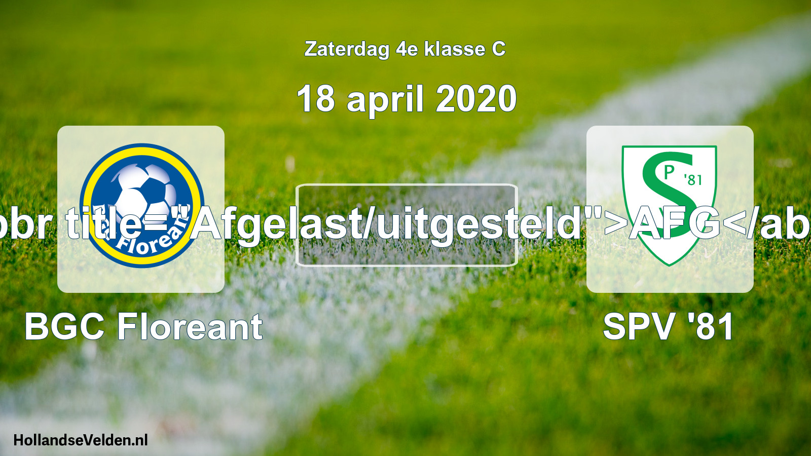 Scheduled Match: BGC Floreant - SPV '81 (18 April 2020)