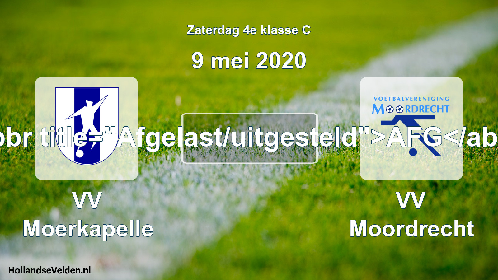 Scheduled Match: VV Moerkapelle - VV Moordrecht (9 May 2020)