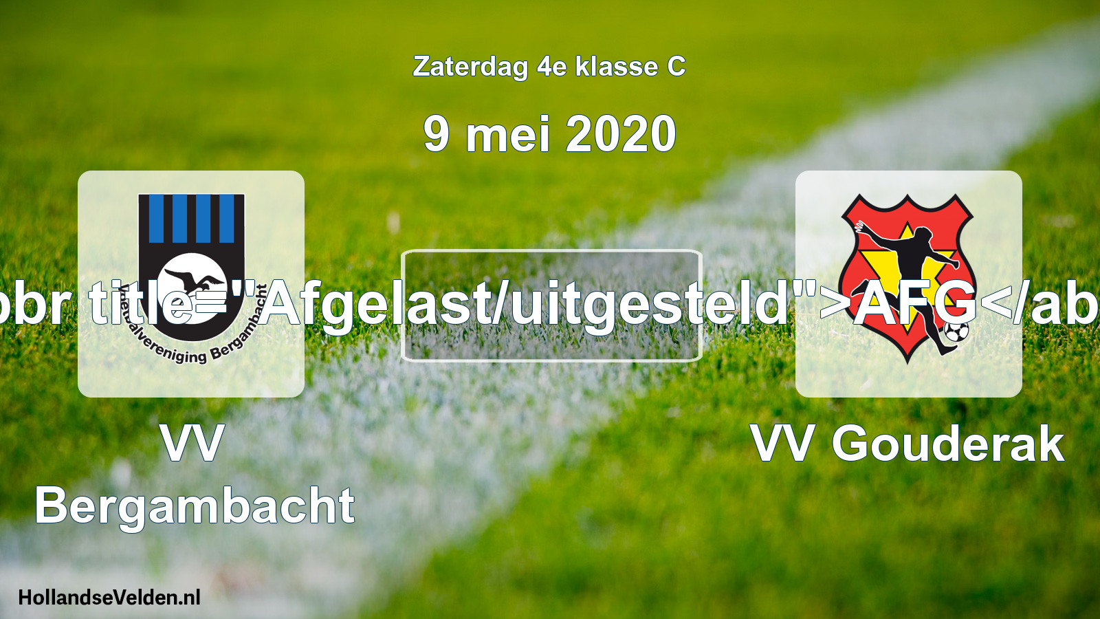 Scheduled Match: VV Bergambacht - VV Gouderak (9 May 2020)