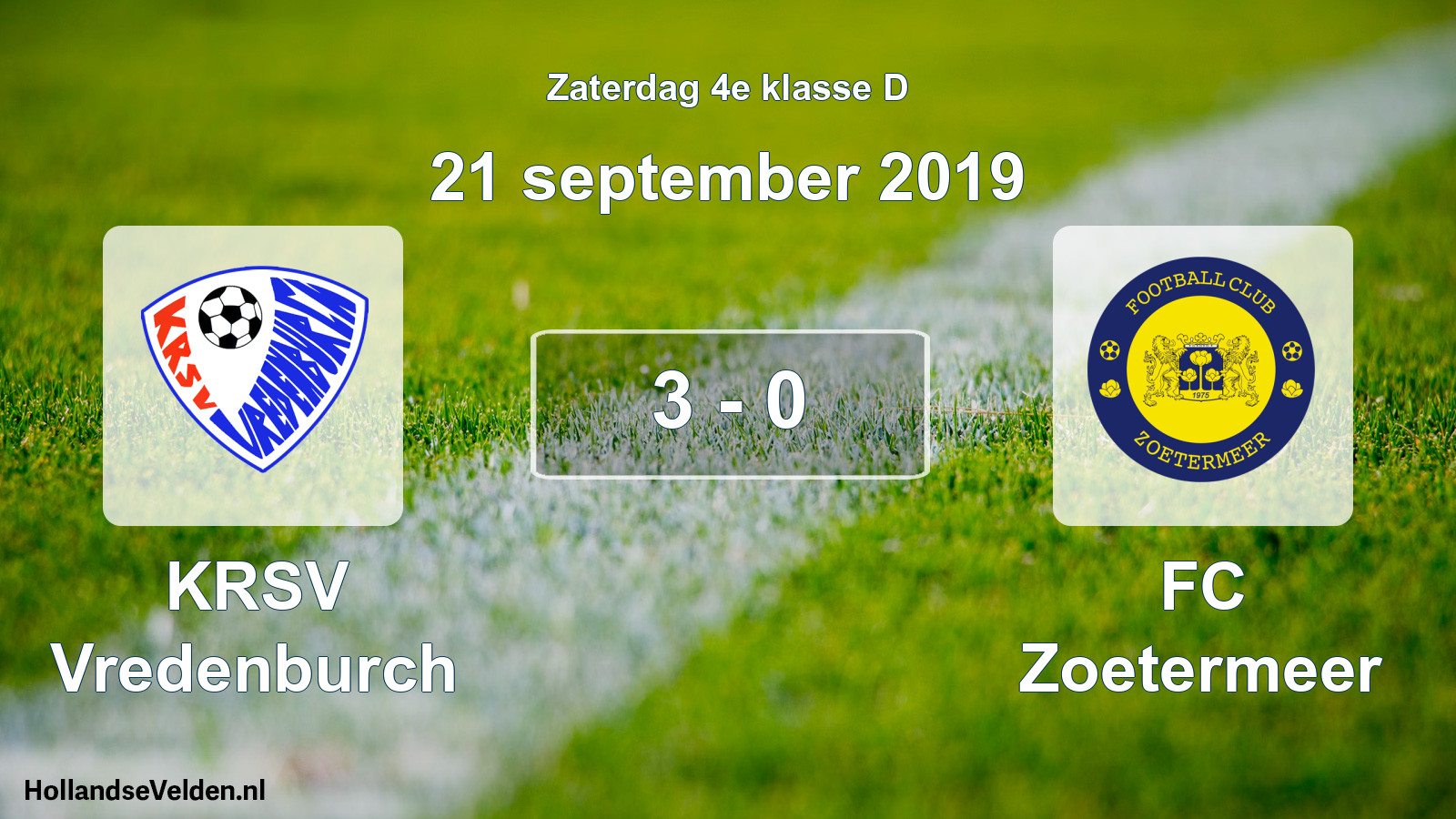 Total number of matches played: KRSV Vredenburch - FC Zoetermeer 3 - 0 (21 September 2019)