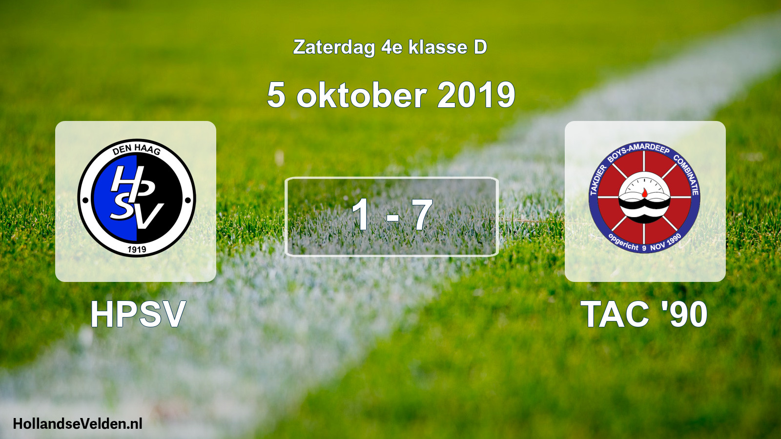 Total number of matches played: HPSV - TAC '90 1 - 7 (5 October 2019)
