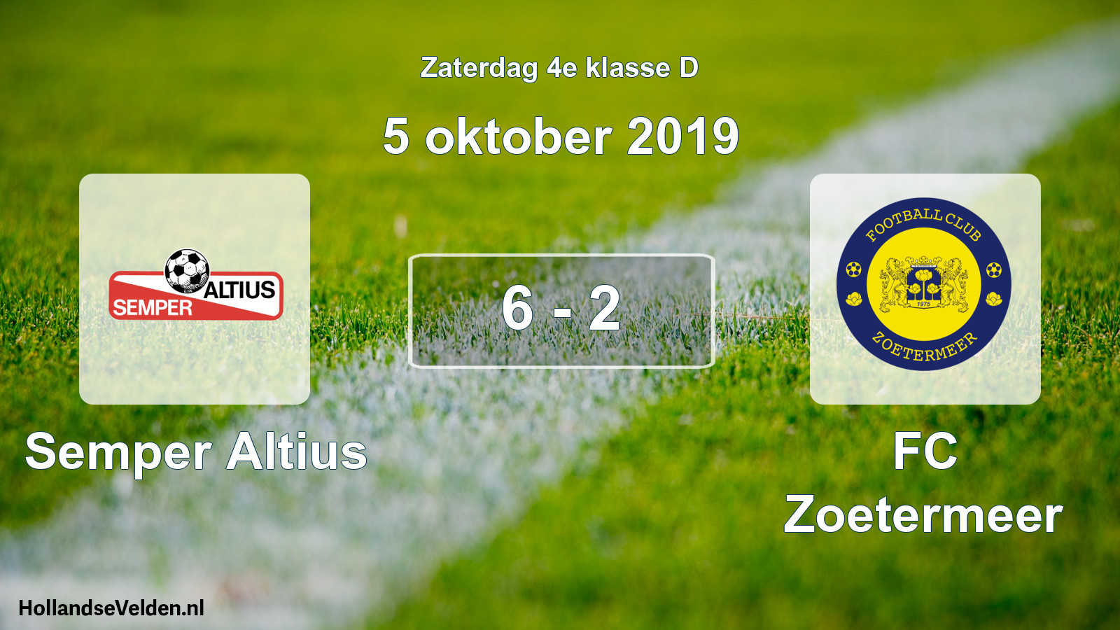 Total number of matches played: Semper Altius - FC Zoetermeer 6 - 2 (5 October 2019)