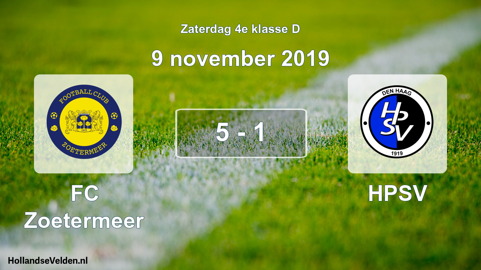 Total number of matches played: FC Zoetermeer - HPSV 5 - 1 (9 November 2019)